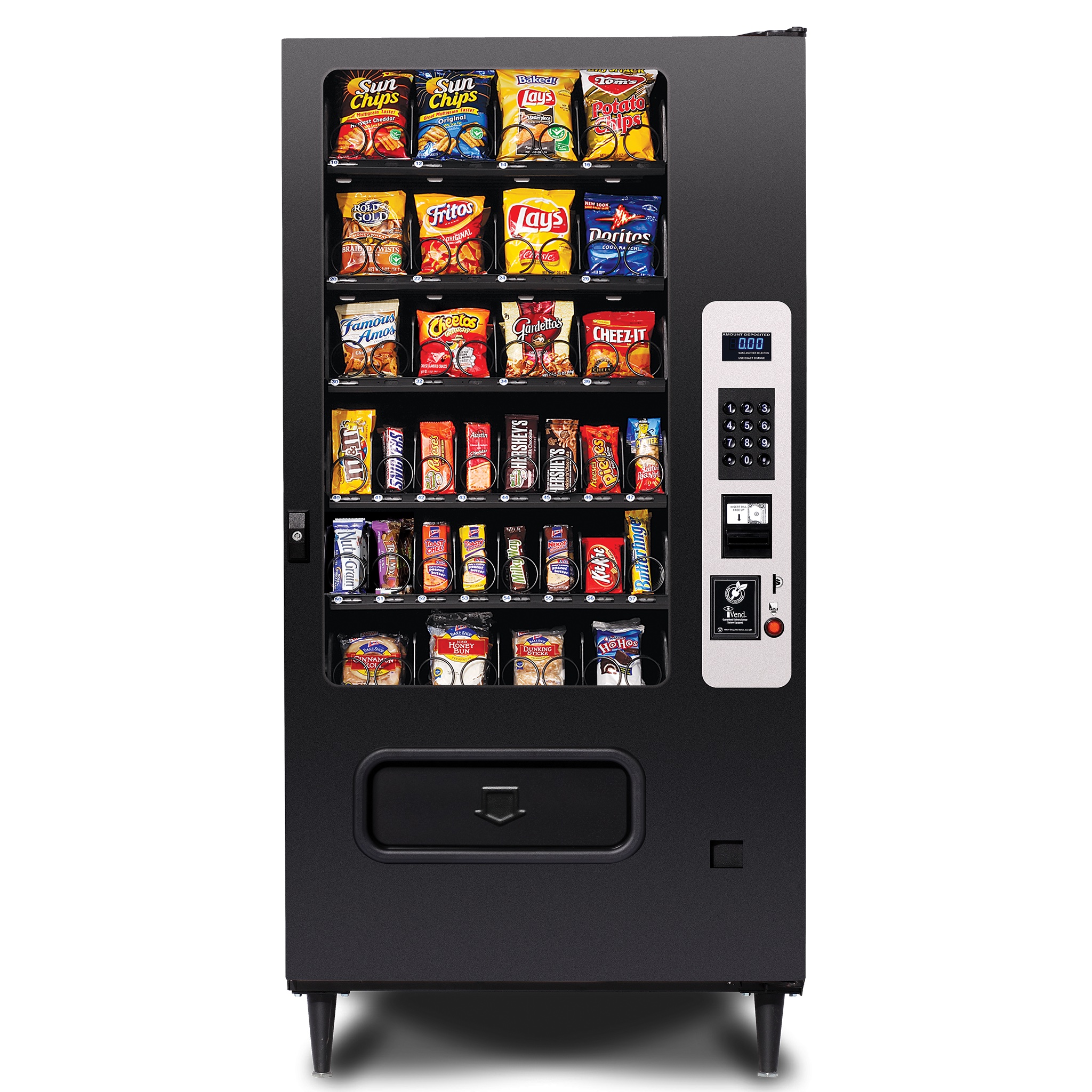 Retro-style snack vending machine with bright colors